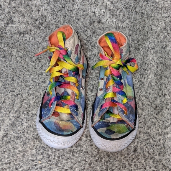 Converse All Star Kid's Rainbow Bubbles Hi Tops - Picture 5 of 9